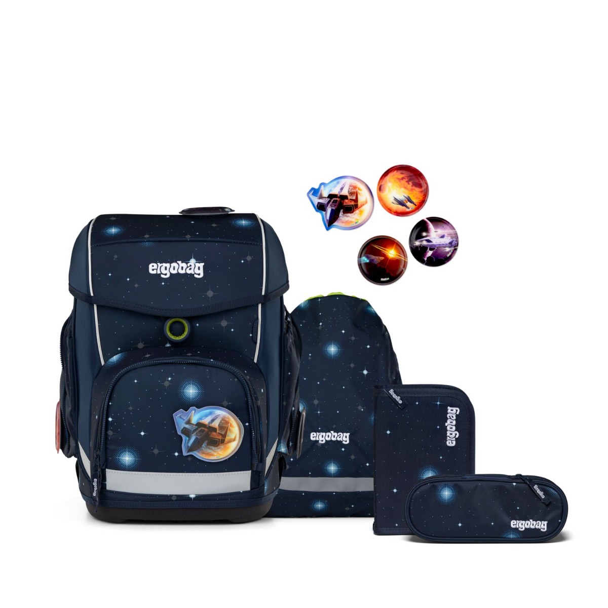 ergobag cubo Schulranzen Set KoBärnikus - Galaxy Glow Edition 5tlg. von ergobag