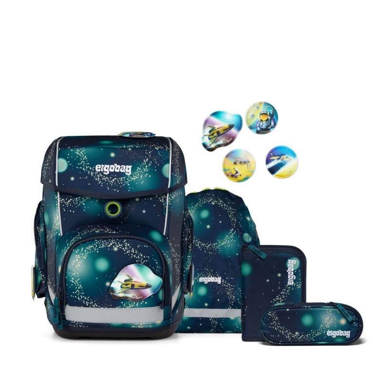 ergobag cubo Schulranzen Set RaumfahrBär 5tlg. Galaxy Glow-Edition von ergobag