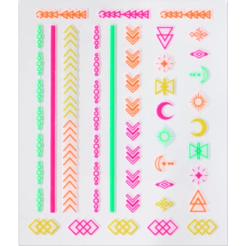 essence NEON VIBES NAIL ART STICKER, Nageldesign, Mehrfarbig, intensiv, Nanopartikel frei, 1er Pack (49pcs) von essence cosmetics