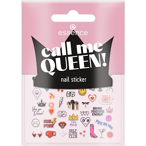 essence call me QUEEN! nail sticker, Nagelsticker, Mehrfarbig, abdeckend, Expressergebnis, Einfach zu entfernen, Nanopartikel frei, 1er Pack (45pcs) von essence cosmetics