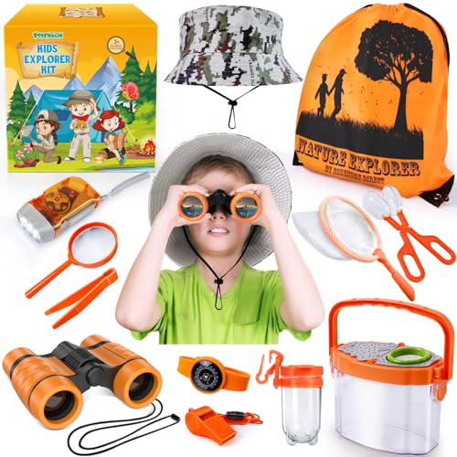 essenson Forscherset für Kinder - Fernglas für Kinder, Entdecker Set Outdoor Spielzeug Kinder für Camping, Naturerkundungen und Abenteuer von essenson