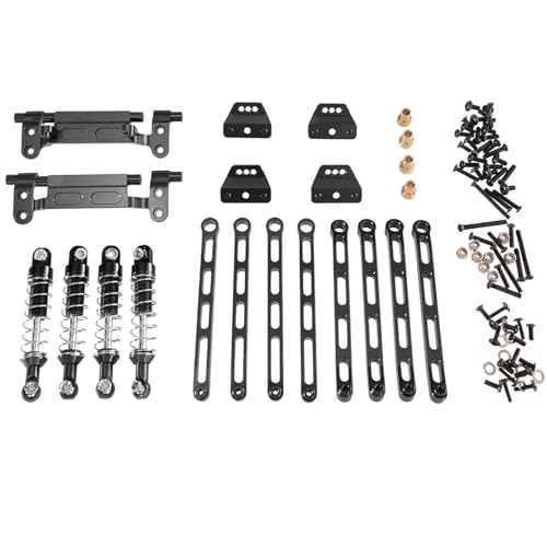 eudaikonrich Geeignet for MN-Modell 1/12 for MN168 MN78 RC-Auto, Metall-Upgrade, Externe Feder, Stoßdämpfer, Feste Stange, Teile, Zubehör(Zwart) von eudaikonrich