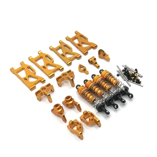 eudaikonrich RC Auto Metall Querlenker Upgrade Lenkung Block C Sitz Stoßdämpfer for Wltoys 144010 144001 02 124017-16-18 124019(Gold) von eudaikonrich