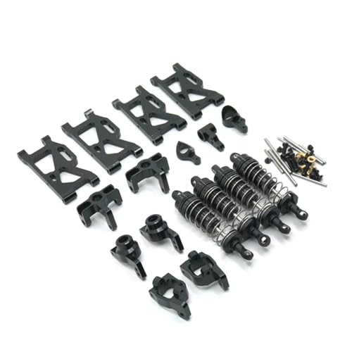 eudaikonrich RC Auto Metall Querlenker Upgrade Lenkung Block C Sitz Stoßdämpfer for Wltoys 144010 144001 02 124017-16-18 124019(Zwart) von eudaikonrich