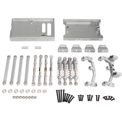 eudaikonrich for MN Modell 1/12 Neu for MN98 MN99s Fernbedienung Auto Metall Upgrade Zubehör Teile Vorderen Und Hinteren Fach Zugstange Set(Silver) von eudaikonrich