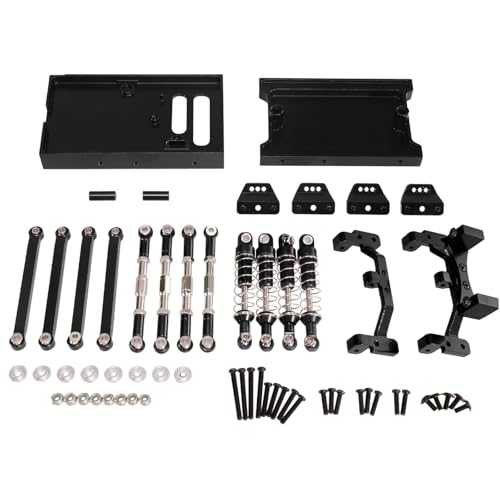 eudaikonrich for MN Modell 1/12 Neu for MN98 MN99s Fernbedienung Auto Metall Upgrade Zubehör Teile Vorderen Und Hinteren Fach Zugstange Set(Zwart) von eudaikonrich