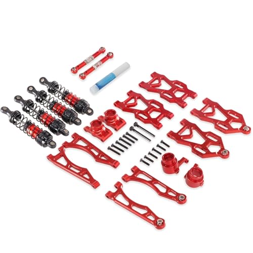 eudaikonrich for SCY RC Auto 16101 16102Pro 16103 Aluminium Legierung Suspension Arm Rad Sitz Lenkung Cup Set Upgrade Metall Teile Zubehör(Red-1) von eudaikonrich