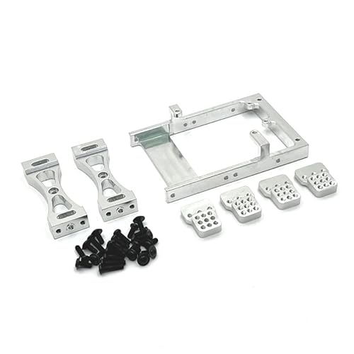 eudaikonrich for WPL C14 C24 B14 B24 MN D90 MN99S Metall Servo Halterung Strahl Querträger Dämpferturm Set RC Auto Upgrade Teile Zubehör(Silver) von eudaikonrich