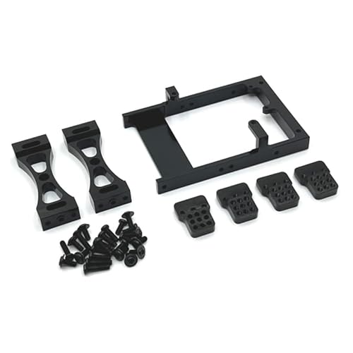 eudaikonrich for WPL C14 C24 B14 B24 MN D90 MN99S Metall Servo Halterung Strahl Querträger Dämpferturm Set RC Auto Upgrade Teile Zubehör(Zwart) von eudaikonrich