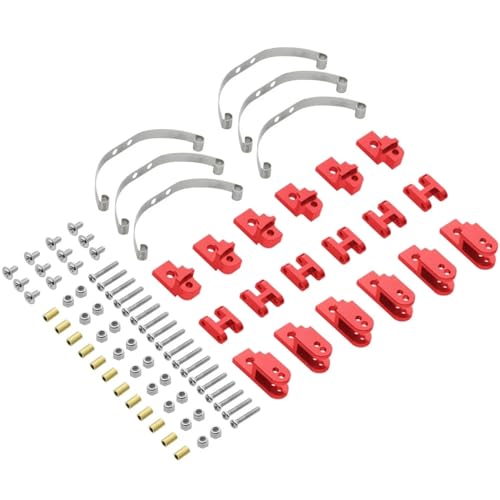 eudaikonrich for WPL Stahlstoßdämpfer-Aufhängungsblattfedern for WPL B16 B36 for JJRC Q60 Q63 Q75 1/16 6WD 6X6 RC Auto-Upgrade-Teile Zubehör(Rood) von eudaikonrich