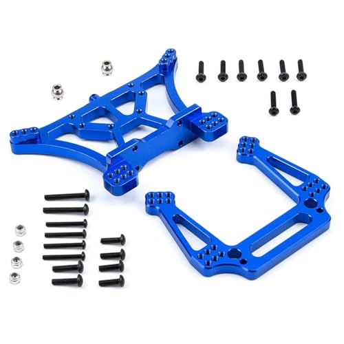 1 Paar vordere und hintere Stoßdämpferhalterungen aus Aluminium for 1/10 for Trax-xas for SLA-sh 2WD for Rus-tler for Sta-mpede - RC-Car-Upgrade-Teile(1 Pair Blue) von eumenghe