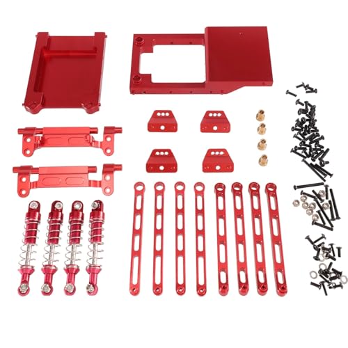 Verwendet for MN for Modell 1/12 MN168 MN78 RC Auto Teile Metall Upgrade Teile Zubehör Stange Stoßdämpfer Schwachstelle Kit(Rood) von eumenghe