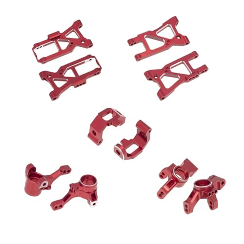 eumenghe 10-teiliges Metall-Upgrade-Teile-Set, Aufhängungsarme, Knuckle-Arm for Tra-xxas 4-Tec 2.0 3.0 4Tec 2.0 VXL 1/10 RC On-Road-Auto(Rood) von eumenghe