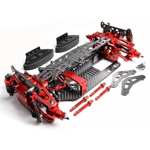 eumenghe Aluminium-Carbon-Rahmen-Chassis-Upgrade-Komponente for 1:10 TT01 for Tam-iya 1/10 RC-Car(Rood) von eumenghe