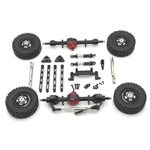 eumenghe Aluminiumlegierung Bearbeitete vordere hintere Portalachse DIY Kit for 1/12 MN MN82 LC79 MN78 RC Autoteil RC Autozubehör(Zwart) von eumenghe