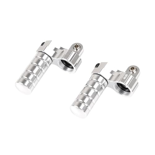 eumenghe CNC-Legierung Vorne oder Hinten Piggy Back Reservoir Stoßdämpfer Kappe for 1/5 for Ro-Van for BA-JA 5B 5T 5SC RC Auto Racing Spielzeug Teile(Rear Silver) von eumenghe