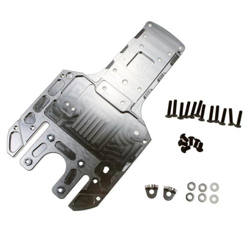 eumenghe Legierung CNC Verdicken Hinten Chassis Platte Kit Fit for 1/5 for HPI for RO-Fun for BA-HA for ROV-AN KM for BA-JA 5B 5T 5SC Rc Auto Spielzeug Spiele Teile(Silver) von eumenghe