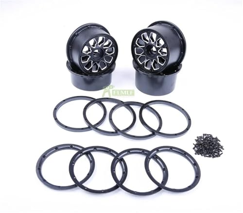 eumenghe Legierung CNC Vorne Hinten Räder Hub Kit mit Beadlocks Ring Set Fit for 1/5 for HPI for RO-Fun for ROVAN KMfür Baja 5B SS 5T RC Auto Spielzeug Teile(Wheels Hub for 5B SS) von eumenghe