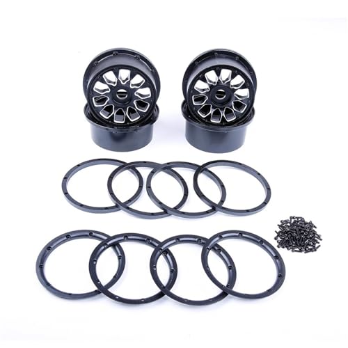 eumenghe Legierung CNC Vorne Hinten Räder Hub Kit mit Beadlocks Ring Set Fit for 1/5 for HPI for RO-Fun for ROVAN KMfür Baja 5B SS 5T RC Auto Spielzeug Teile(Wheels Hub for 5T) von eumenghe