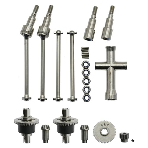 eumenghe Metall-Differential- und Antriebswellen-Set for SCY 16101 16102 16103 16201 Pro 1/16 bürstenlose RC-Car-Upgrade-Teile von eumenghe