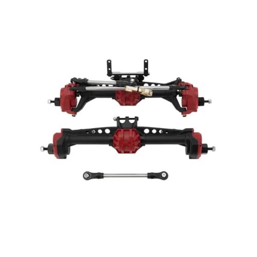 eumenghe Nylonachsen, Stahlzahnräder und Metalllager, vordere und hintere Portalachsen for Axial SCX10 SCX10 II 1/10 RC Crawler Upgrade Pasrts(2pcs red) von eumenghe