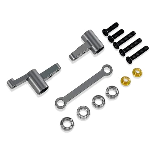 eumenghe for HY-PER for MJX 1/14 14209 14210 H14BM RC Auto Upgrade Teile Zubehör Metallbeschläge Lenkbaugruppe mit Lagern(Titanium) von eumenghe