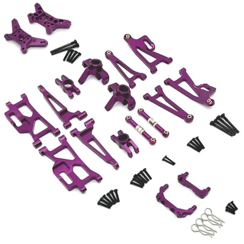 eumenghe for MJX for Hy-per Go 14210 14209 1/14 R/C Autos RC Truck Verbesserte Teile Metall Aluminiumlegierung Stoßdämpferhalterung Schwingarme/Lenkschale(Purple) von eumenghe