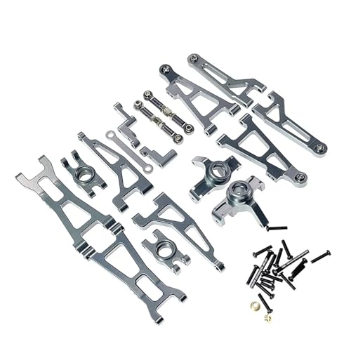 eumenghe for MJX for Hy-per go 16207 16208 16209 16210 H16 Metall Vordere Untere Arme Upgrade Schwimmarm Lenkgestänge Block Kit Hintere Naben(Gray) von eumenghe