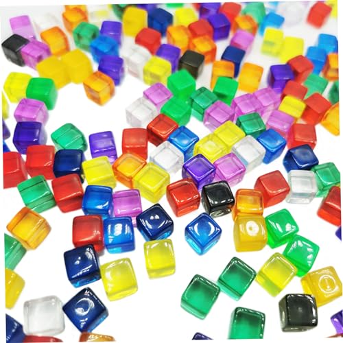 Bunte Würfel 200pcs, Acryl 8mm D6 DICE Set TRANSUCENT Blocks Square DIY DICE Game Multicolor 6 -Seide DICE Game Artikel von eurNhrN