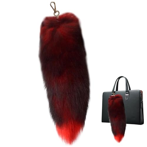 Kostüme Faux Therian Tail, 15-15,8 Zoll Fox Tail Keychain, Mode flauschiger pelziger Schwanz, wunderschönes Kunstspielzeug für Handtaschen-Rucksackstil 3, wunderschönes Kunstspielzeug für Handtaschen von eurNhrN