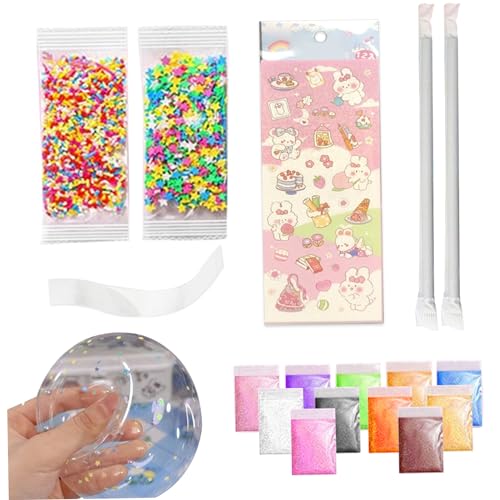 Nano Tape Bubbles Kit Accessoires aufblasbares Nano-Klebeband mit mehrfarbiger Füllung, 2 Stroh für die DIY-Bubbles-Party für Kinder Nano Tape zu Machen von eurNhrN