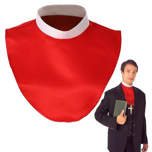 eurNhrN Abnehmbarer Kragen, 15x11 Zoll weiches bequemes Priesterkragen, Unisex -Geistliche Clerical Collar, waschbarer Dickey -Kragen, rote Spiele Gegenstände von eurNhrN