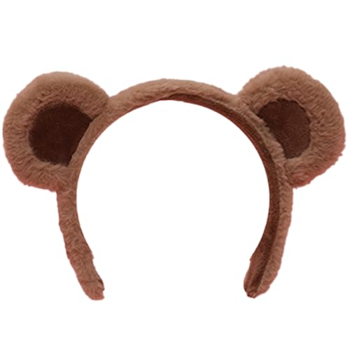 eurNhrN Bärenohren Stirnband für Mädchen süße Cartoon Plüsch dekorativ staubdester Bärenohren Bär Kostüm für Cosplay -Party -Make -up -Waschen, Style 3 Stirnbänder von eurNhrN