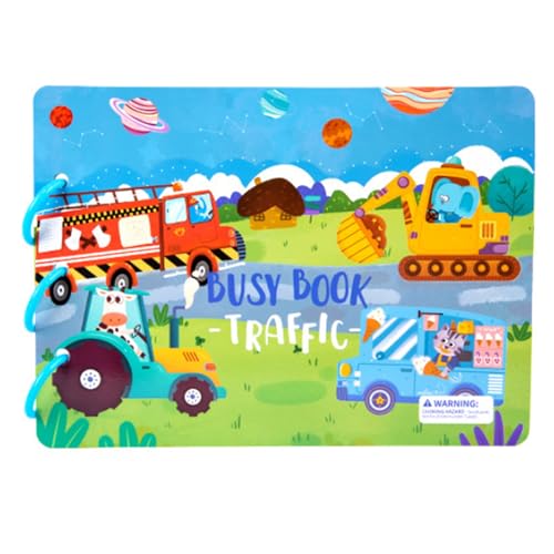 eurNhrN Geschäftiges Buch für Kinder im Alter von 3+, reißbaren Kleinkind -sensorischen Büchern, Einfügen von Kleinkindbüchern, Wiederverwendbare Quiet Books Transportation Game Waren Waren von eurNhrN
