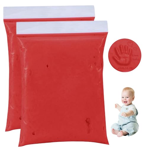 eurNhrN Hand- und Fußdrucken für Baby, 2pcs 40 g weiche Luft trockener Ton für Kinder, DIY -Luft trockene Modellierung Ton, lustige Tonabdruck -Kit -Spiele Gegenstände von eurNhrN