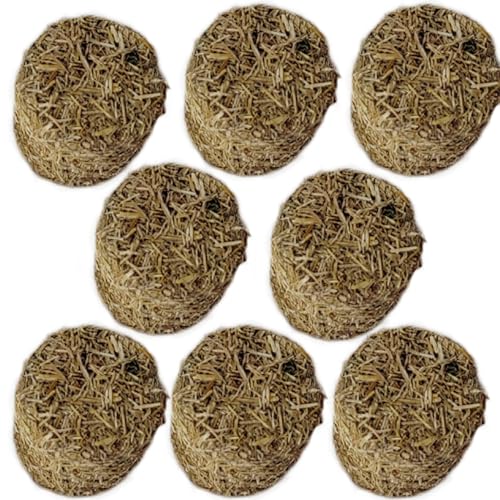 eurNhrN Miniatur Heuballen 8pcs Simulation Holz DIY Dekoratives falsches Heu für Handwerk Faux Mini Heuballen für Puppenhausspielzeug, zylindrisches Dekor von eurNhrN