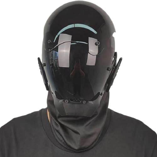 eurNhrN Punkmaske für Männer schwarz futuristische Maske PC Dekorative Techwear -Maske Cyber ​​Mask für Cosplay Party Halloween Music Festival Toys & Games von eurNhrN