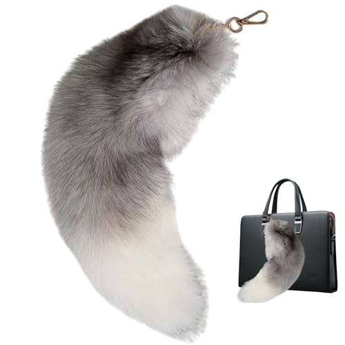 eurNhrN Therian Tail Therian Tail, 15-15,8 Zoll Fuchs Schwanzschlüsselkette, Mode Flauschiger pelziger Schwanz, wunderschönes Kunstspielzeug für Handtaschen Rucksack 1 von eurNhrN