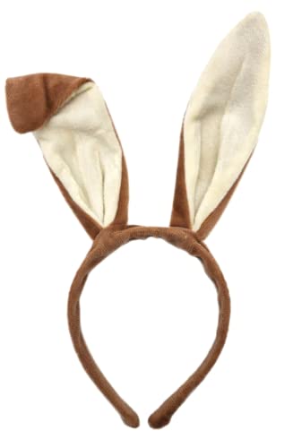 evelay Braunes biegbares und langes Hasenohren-Stirnband, ideal süßes Osterhasen-Kostüm für Erwachsene und Kinder (Einheitsgröße) von evelay