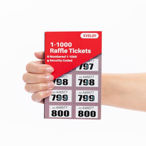 evelay Cloakroom Tombola Draw Tickets nummeriert braun 1-1000 von evelay