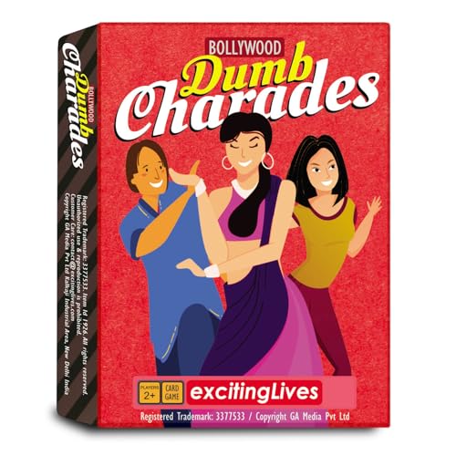 exciting Lives Bollywood Dumb Charades – Filmthemen-Kartenspiel für Partys, Teenager, 350 Filmnamen von exciting Lives