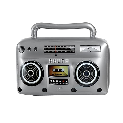 Widmann 04818 - Aufblasbares Radio, Größe circa 50 x 30 cm, Accessoire für Trainingsanzüge, Dekoration, Ghettoblaster, Karneval, Mottoparty von W WIDMANN MILANO Party Fashion