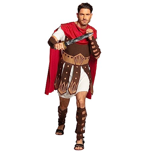 Boland 83806 - Erwachsenenkostüm Gladiator, Herren, Cesar, Römer, Arena, Kampf, Colloseum, Karneval, Halloween, Fasching, Mottoparty, Verkleidung, Theater, Größe: M/L, Weiß von Boland