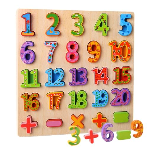 Holz-Alphabet-Zahlenform-Puzzles, Holz-Alphabet-Zahlen-Spielzeug, Holz-Alphabet-Puzzle,Alphabet-Lernspielzeug,Buchstaben-Matching-Spiel,Holz-montesori-Kinderpuzzles für Kinder im Alter von 3–5 Jahren von fanelod