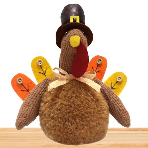 fanelod Handgefertigtes Truthahn-Puppenset, gefüllte Truthahn-Paar-Puppe, Home Animal Truthahn-Dekor-Set, Herbstliche Thanksgiving-Wohndekoration für Zuhause, Schlafzimmer, Eingangshalle, Fenster von fanelod