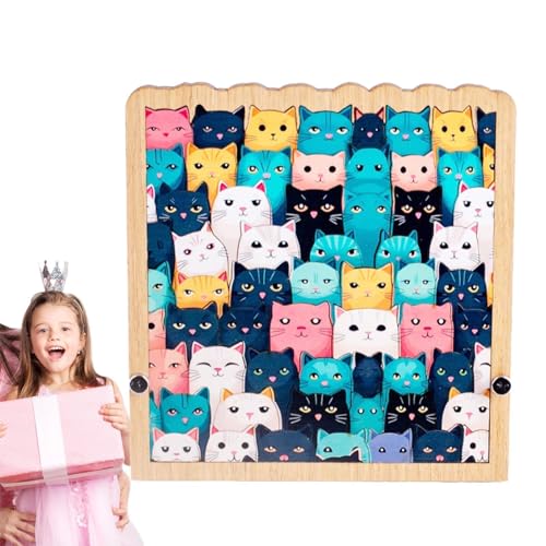 fanelod Holzpuzzles,Cartoon-Holzpuzzles,Präzise 62 Katzen-Puzzles | Innovatives Katzenpuzzle aus Holz für Puzzle-Enthusiasten, Familie, Freunde, Kollegen von fanelod