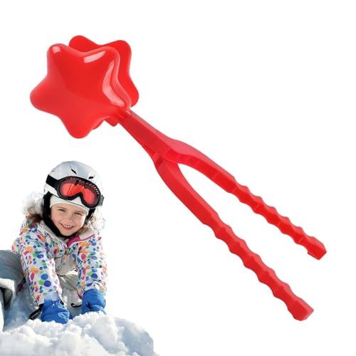 fanelod Schneeball-Maker-Clips, Schneeball-Maker-Set, Herz-Sandform, Schneeball-Spielzeug, niedliche Schneemann-Stern-Sandball-Formen, tragbare Schneeball-Klammern für Kinder-Hinterhofaktivitäten von fanelod