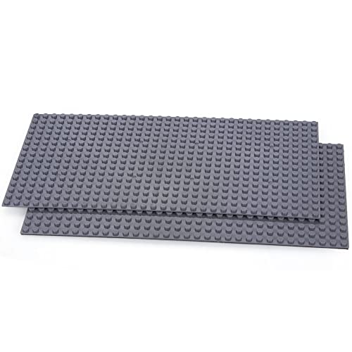 2er Set Bauplatten für kleine Klemmbausteine asphaltgrau 255 x 128 x 3mm 16 x 32 Noppen nicht stapelbar von fantifant