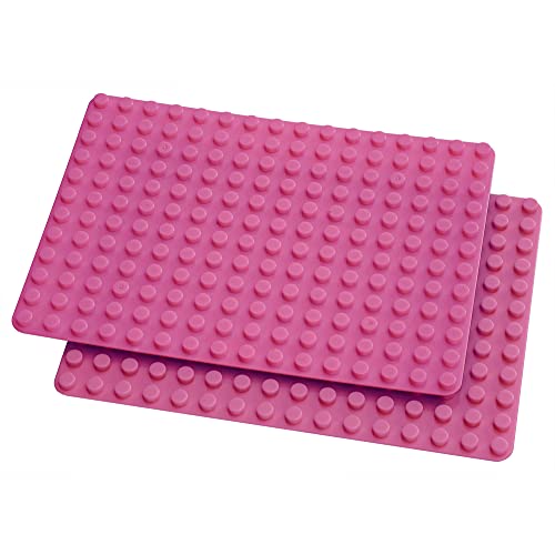 fantifant 2er Set Bauplatten für große Klemmbausteine prinzessinnenpink 255 x 191 x 8mm 12 x 16 Noppen Nicht stapelbar von fantifant