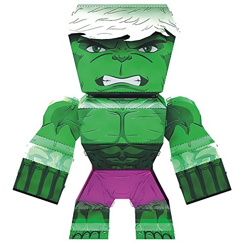 Fascinations MEM003 Metal Earth Metallbausätze - Marvel Avengers Mini Hulk, lasergeschnittener 3D-Konstruktionsbausatz, 3D Metall Puzzle, DIY Modellbausatz mit 1 Metallplatine, ab 14 Jahre von fascinations